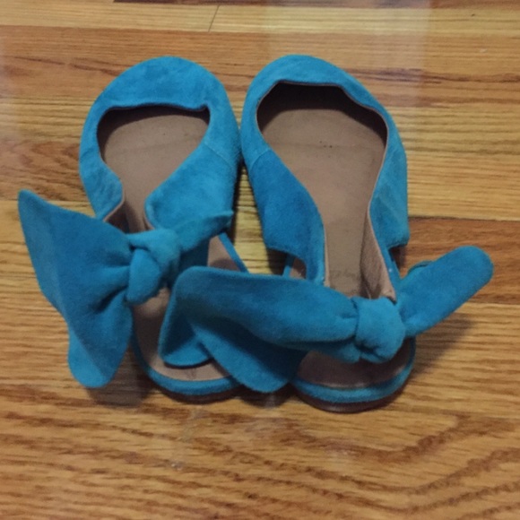Jeffrey Campbell RARE turquoise suede now flats