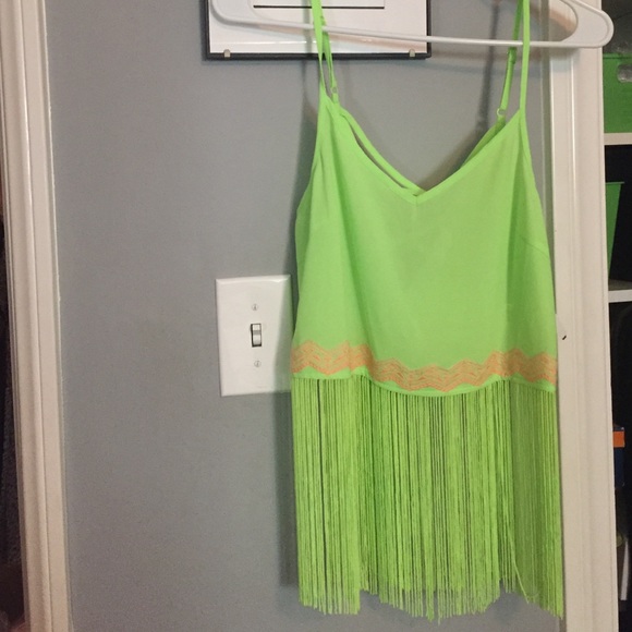 New shear neon green crop top