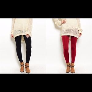 Bundle For Black & Red Warm Fleece Leggings