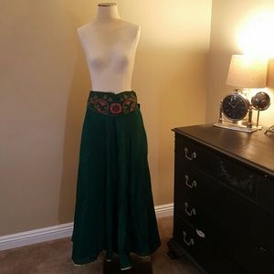 Beautiful Indian Boho Emerald Green Vintage Skirt