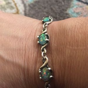 Sterling silver fire opal bracelet