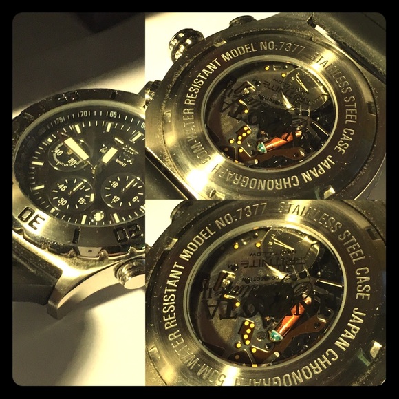 Invicta Signature II Chromo. Black rubber watch