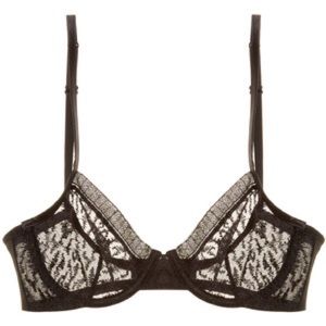 Black underwire mesh bra