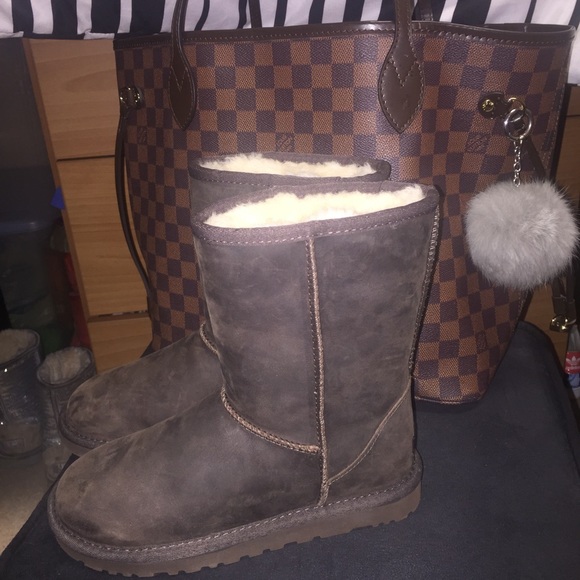 Brown leather uggs