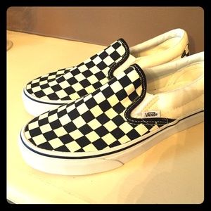 Vans boys checkerboard slip on
