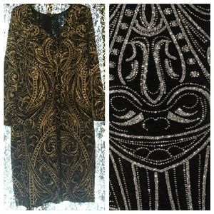 Blu Sage Glitter Sheath Dress