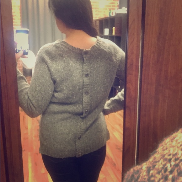 Grey wool sweater with buttons down the back!