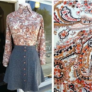 1970s Vintage Paisley Blouse