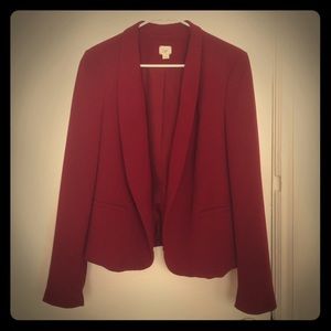Elegant Dark Red LOFT Ann Taylor Blazer