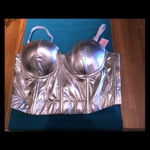 Metallic Bustier Crop Top