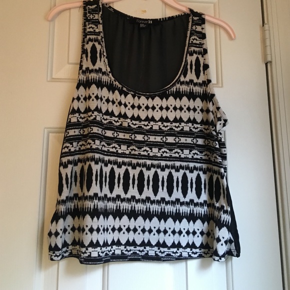 Black and White Print Tank