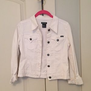 white jean jacket