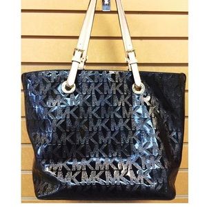 Michael Kors Black Leather Purse/tote