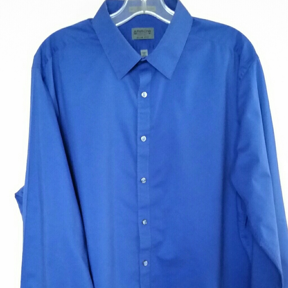ARROW slim fit royal blue dress shirt