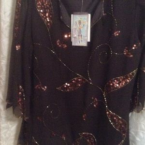 🆕ANTHONNY (HSN) Chocolate Top Copper Sequins M