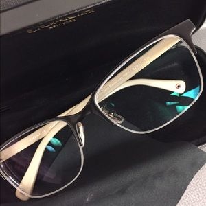 Coach ivory and matte black glasses