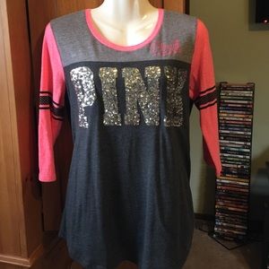 **VS PINK 3/4 length sleeved jersey shirt**