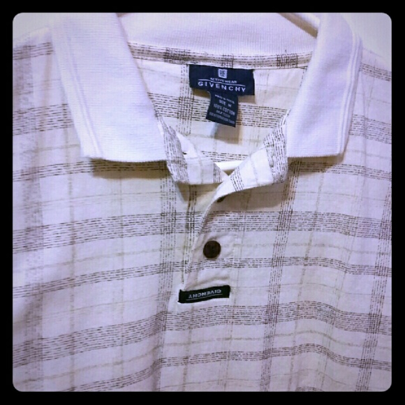 Givenchy White Patterned Polo