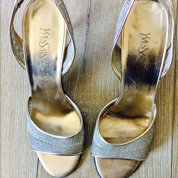 YSL gold heels size 7.5