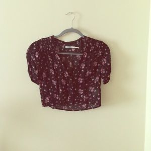 Kimchi Blue floral cropped button up