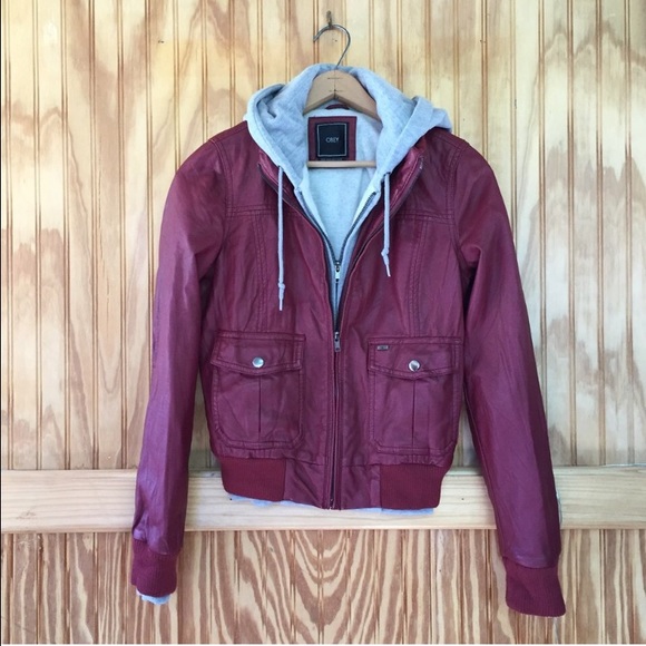 SOLD-Obey Jealous Lover faux leather bomber jacket