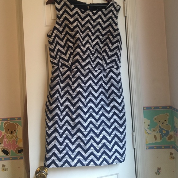 The Limited Blue and White Tweed Dress