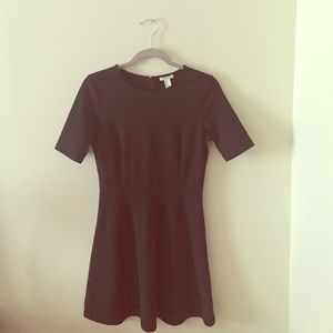 Black, short sleeved skater dress