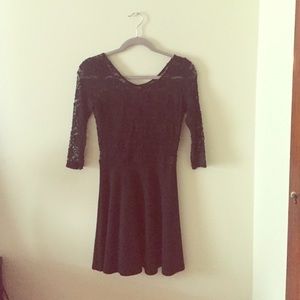 Lace top skater dress