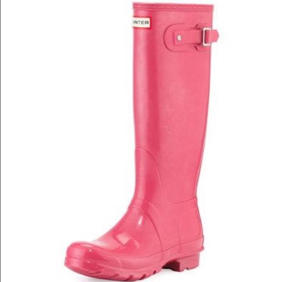 Pink Hunter Rain Boots - Tall, Gloss