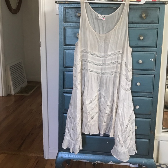 Free People Intimates Voile and Lace Trapeze Slip