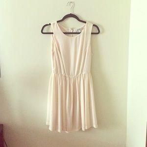 Pink/cream dress; chiffon-like material