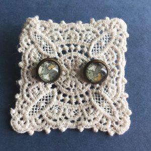 World Map Earrings and Crystal Bracelet