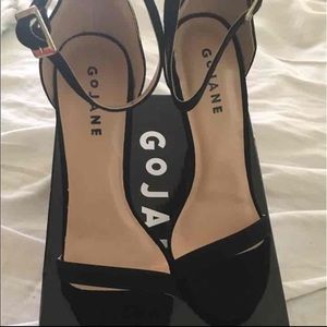 Ankle strap black heels