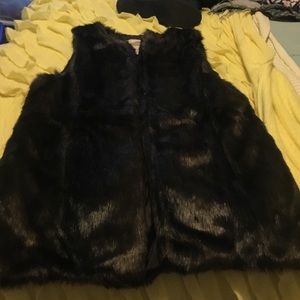 Faux fur vest, worn once