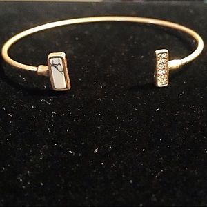 Jewelry - 🎹👉🏼Dainty Gold Rectangle Cuff-White & Bling Jewelry - 🎹👉🏼Dainty Gold Rectangle Cuff-White & Bling