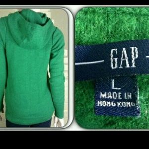 Gap Kelly Green wool zip sweater Size Large