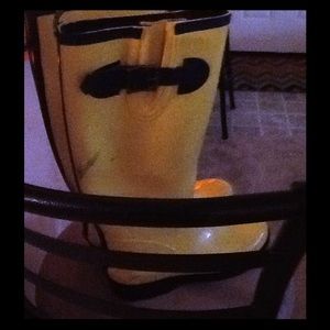 Yellow rain boots
