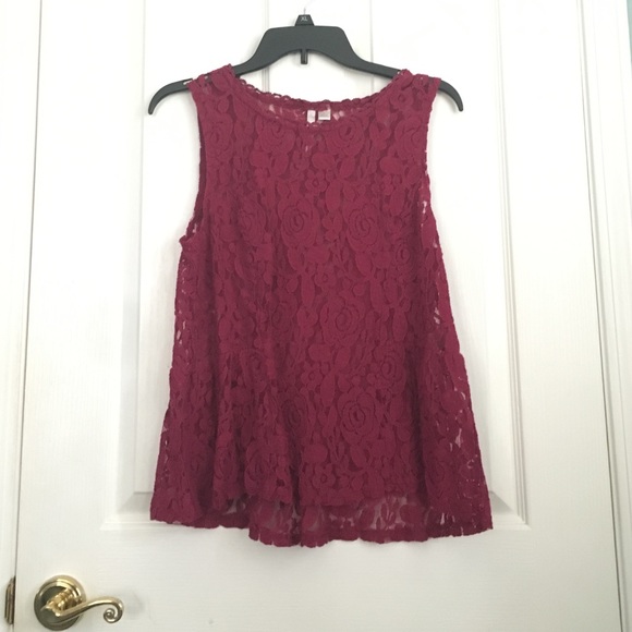 LC Lauren Conrad Peplum Lace Tank Top - Picture 1 of 1