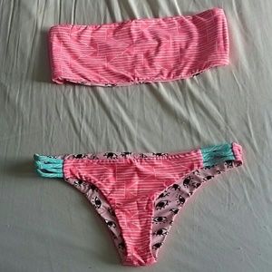 Neon Aztec bathing suit