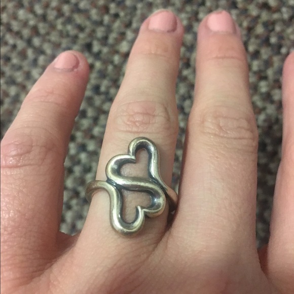 James Avery double heart ring