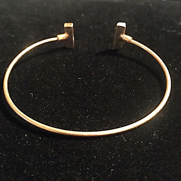 Jewelry - 🎹👉🏼Dainty Gold Dipped Rectangle Cuff-White Jewelry - 🎹👉🏼Dainty Gold Dipped Rectangle Cuff-White