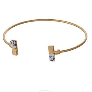 Jewelry - 🎹👉🏼Dainty Gold Dipped Rectangle Cuff-White Jewelry - 🎹👉🏼Dainty Gold Dipped Rectangle Cuff-White