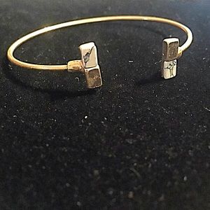 Jewelry - 🎹👉🏼Dainty Gold Dipped Rectangle Cuff-White Jewelry - 🎹👉🏼Dainty Gold Dipped Rectangle Cuff-White
