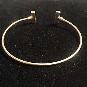 Jewelry - 🎹👉🏼Dainty Gold Dipped Rectangle Cuff-White Jewelry - 🎹👉🏼Dainty Gold Dipped Rectangle Cuff-White