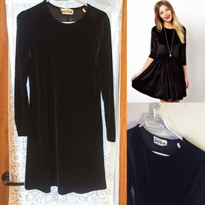Vintage Black Velvet Dress