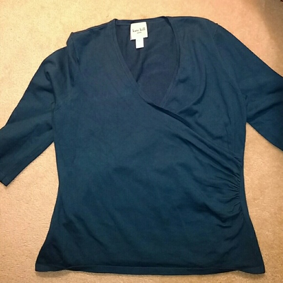 Lord and Taylor brand 3/4 sleeve teal sweater
