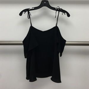 Cold shoulder tie top
