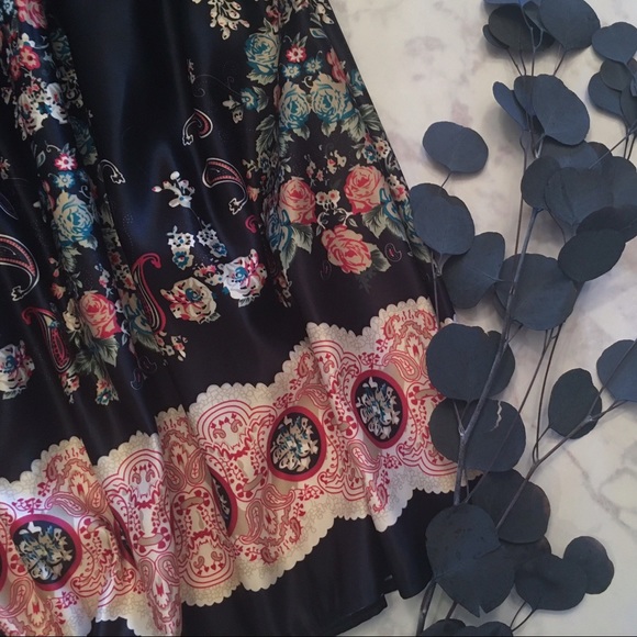 Spanish Floral Midi Skirt