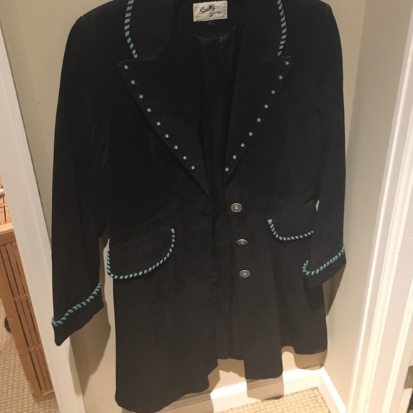 Suede leather coat with satin lining - Picture 1 of 3