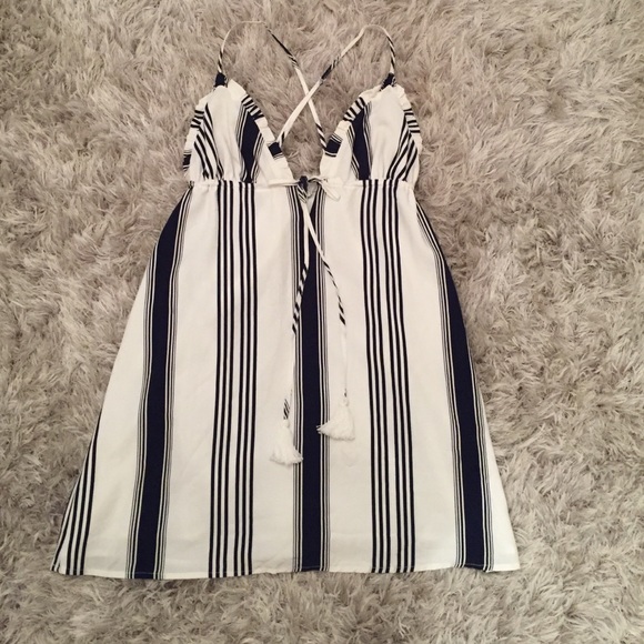 Forever 21 Navy and white striped mini dress